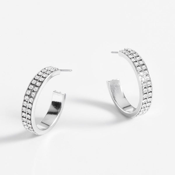 PLATINUM DIAMOND HOOPS