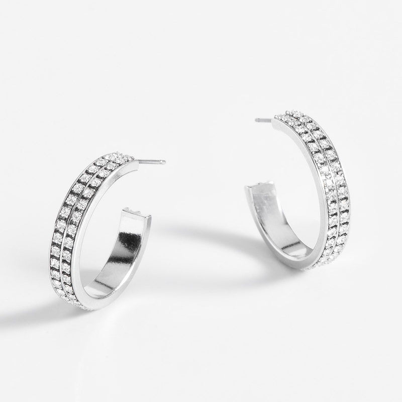 PLATINUM DIAMOND HOOPS