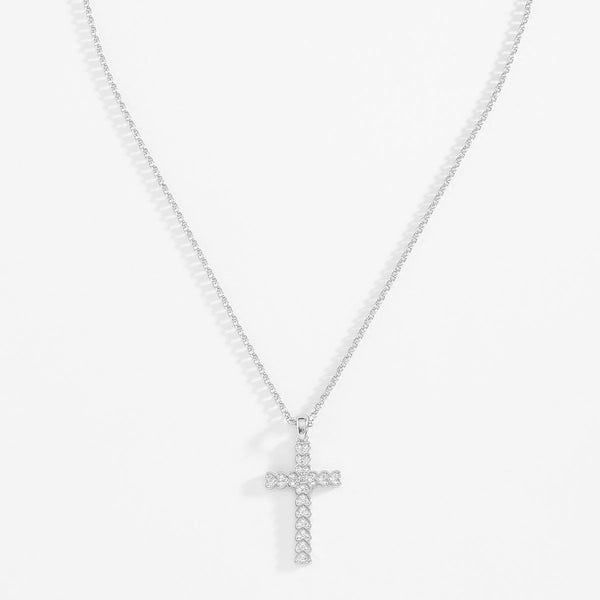 PLATINUM CROSS NECKLACE