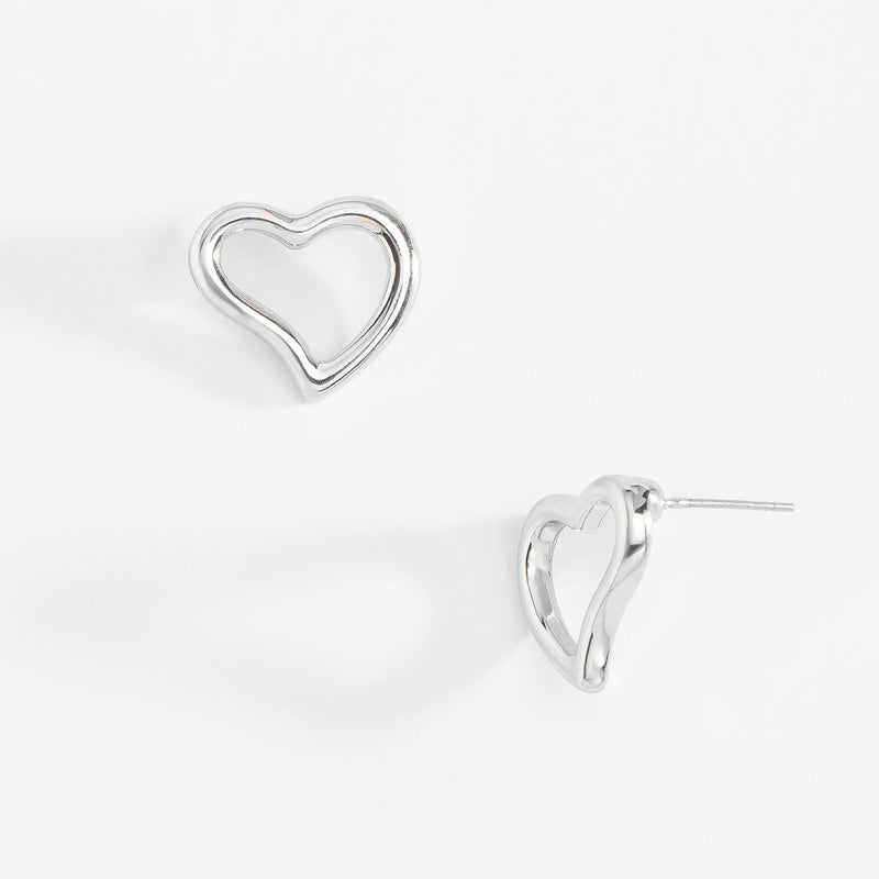 HEART PLATINUM EARRINGS