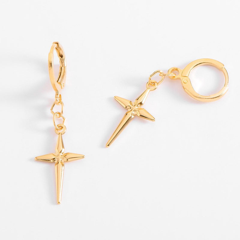 STAR SHAPED CROSS EARRINGS