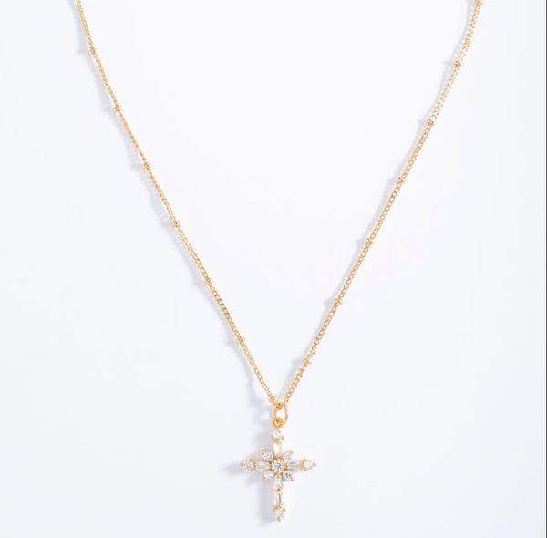 DIAMOND CROSS NECKLACE