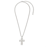 RHODIUM CROSS NECKLACE