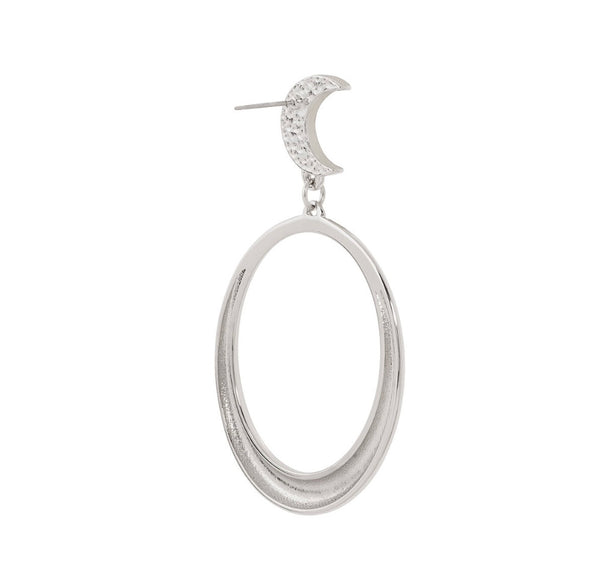 RHODIUM MOON EARRINGS